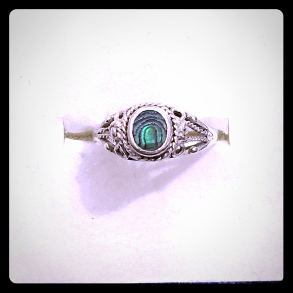 Jewelry - Abalone filigree sterling silver ring